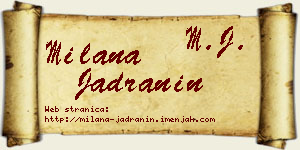 Milana Jadranin vizit kartica